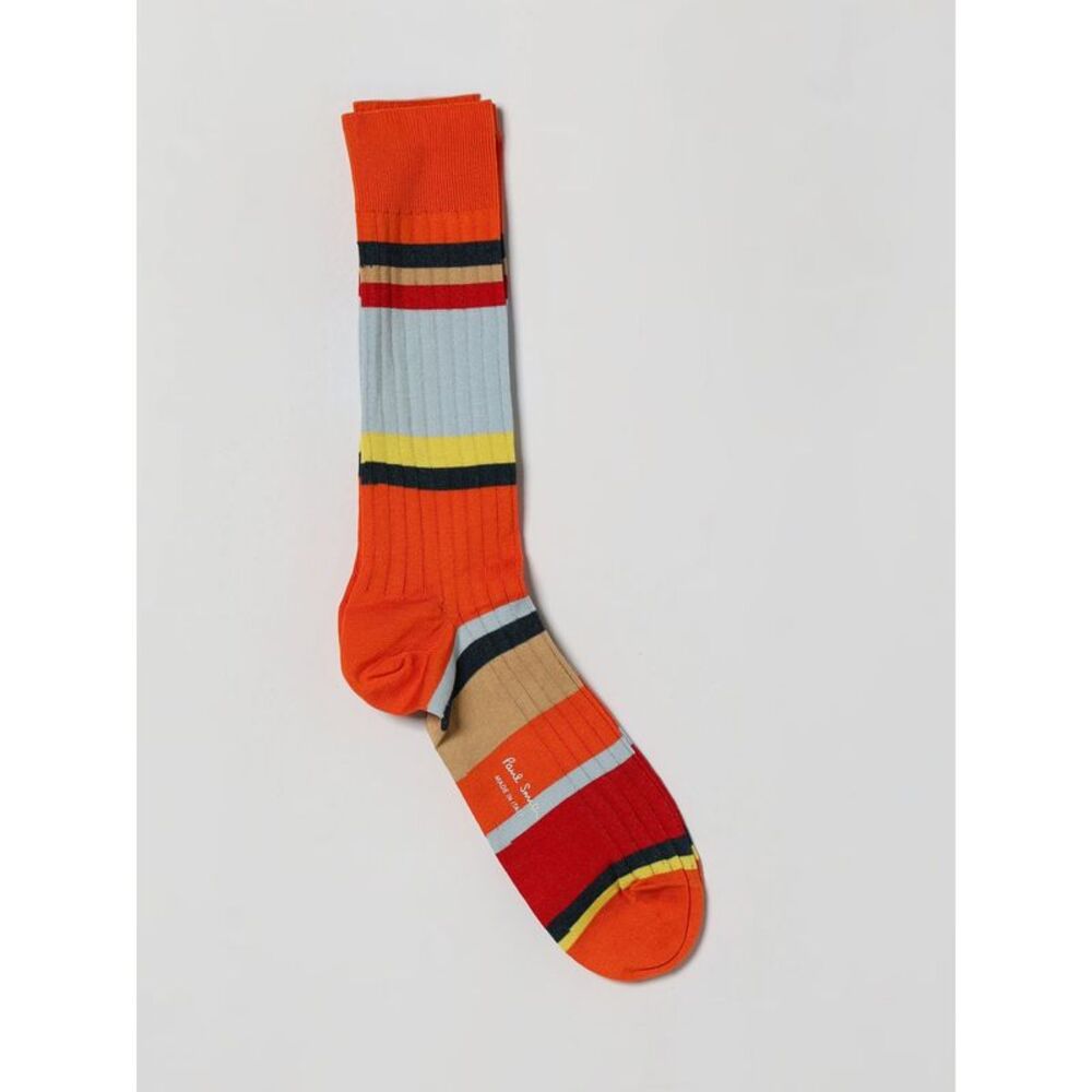 Paul Smith Men Multicolor Striped Organic Cotton Ribbed Socks Paul Smith